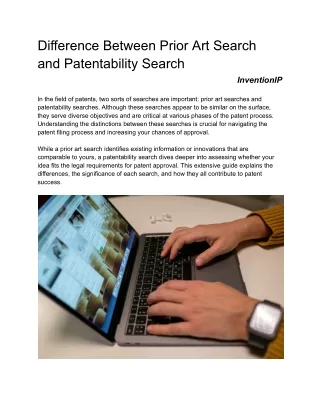 Difference Between Prior Art Search and Patentability Search | InventionIP