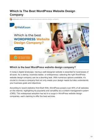 Which Is The Best WordPress Website Design Company