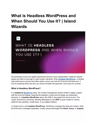 what is headless wordpress and when should