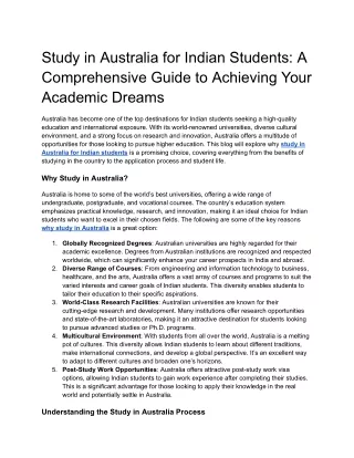 study in australia for indian students