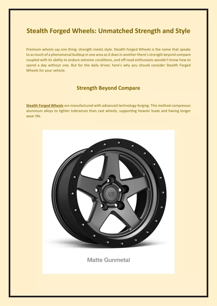 stealth forged wheels unmatched strength and style