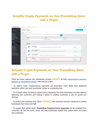 Simplify Crypto Payments on Your PrestaShop Store with a Plugin