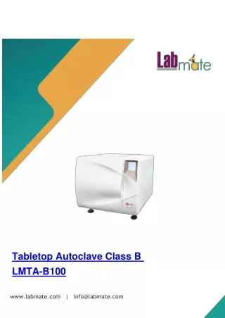 Tabletop Autoclave Class B LMTA-B100