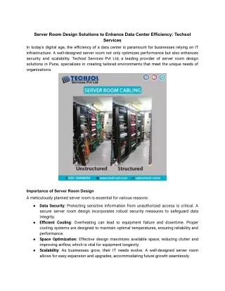 Server Room Design Solutions to Enhance Data Center Efficiency_ Techsol Services