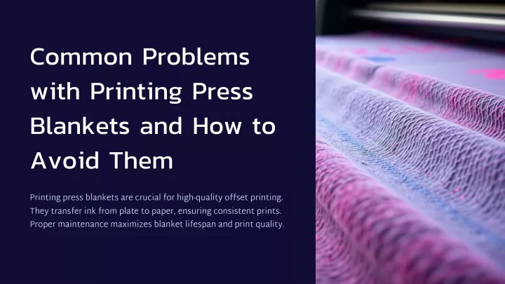 common problems with printing press blankets