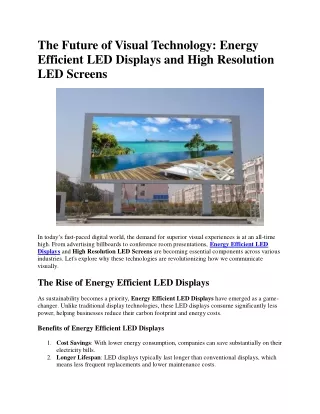 the future of visual technology energy efficient