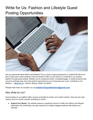 Write for Us_ Fashion and Lifestyle Guest Posting Opportunities