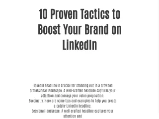10 proven tactics to boost your brand on linkedin
