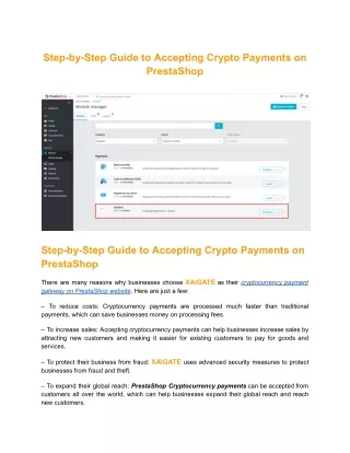 Step-by-Step Guide to Accepting Crypto Payments on PrestaShop