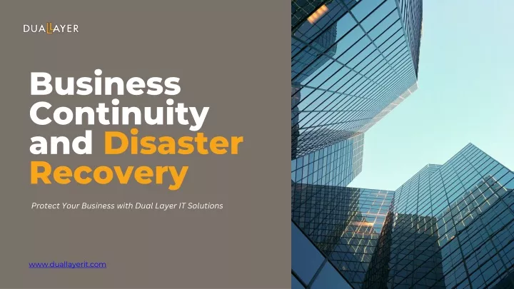 business continuity and disaster recovery