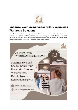 enhance your living space with customized