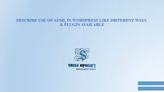 Describe use of AI ML in WordPress like Different ways & Plugin available