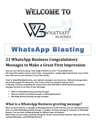 Bulk SMS on WhatsApp