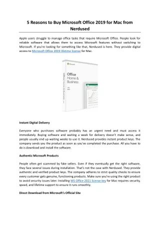 5 Reasons to Buy Microsoft Office 2019 for Mac from Nerdused