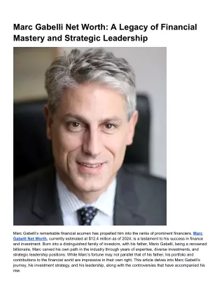 Marc Gabelli Net Worth_ A Legacy of Financial Mastery and Strategic Leadership