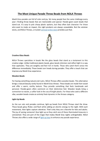 The Most Unique Parade Throw Beads from NOLA Throws