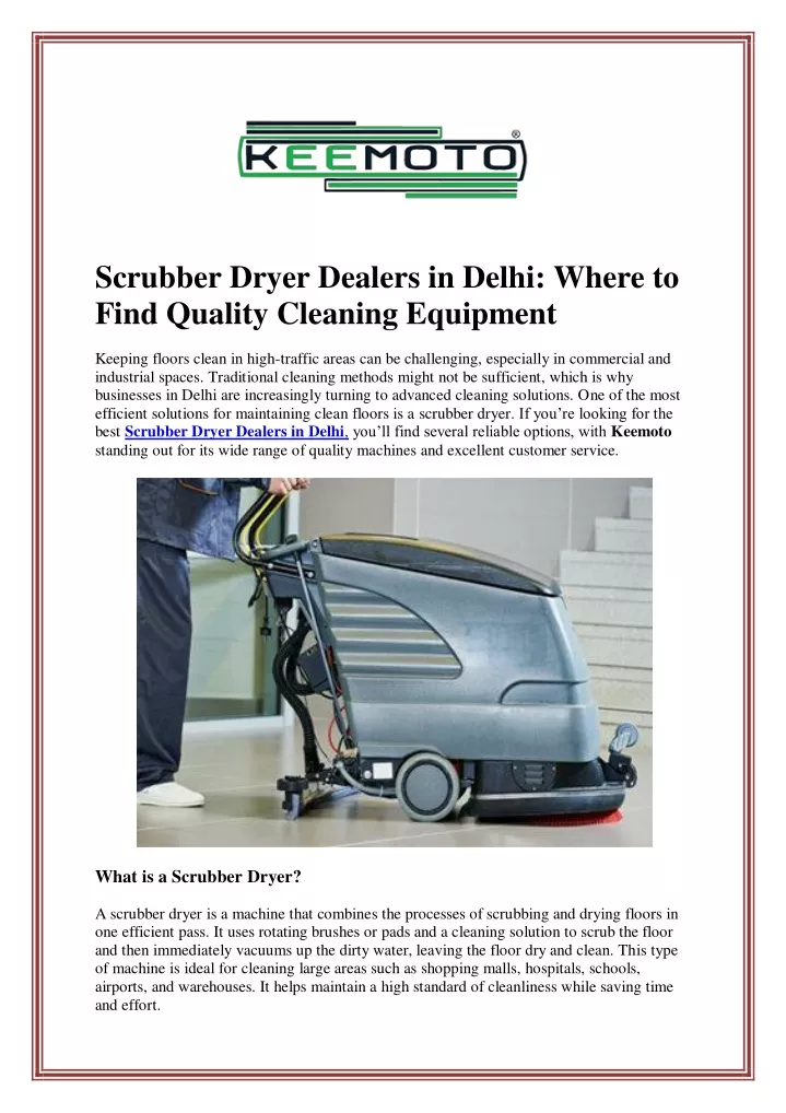 scrubber dryer dealers in delhi where to find