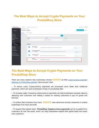 The Best Ways to Accept Crypto Payments on Your PrestaShop Store