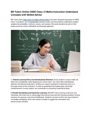 br tutors online cbse class 12 maths instruction