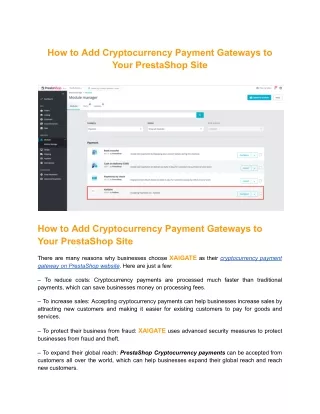 How to Add Cryptocurrency Payment Gateways to Your PrestaShop Site