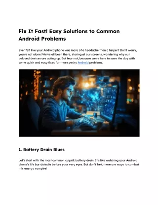 Fix It Fast! Easy Solutions to Common Android Problems