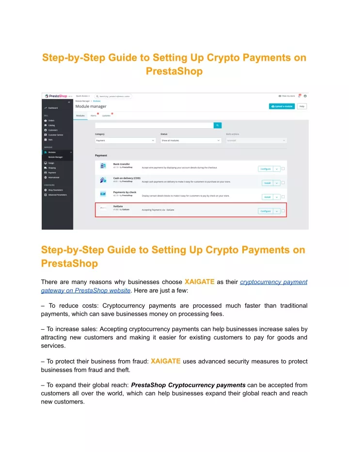 step by step guide to setting up crypto payments