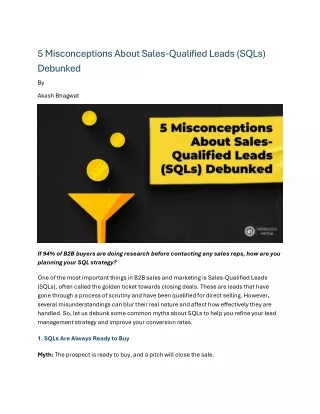 5 misconceptions about sales qualified leads sqls