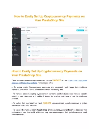 How to Easily Set Up Cryptocurrency Payments on Your PrestaShop Site