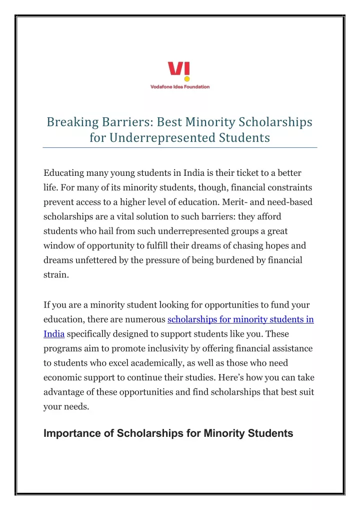 breaking barriers best minority scholarships