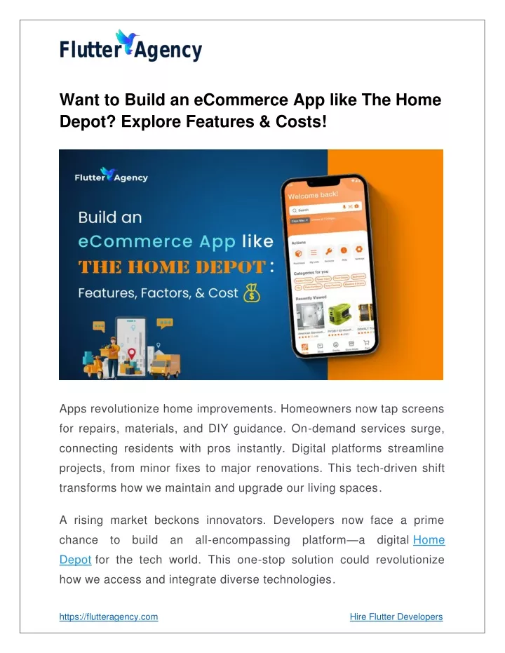 want to build an ecommerce app like the home