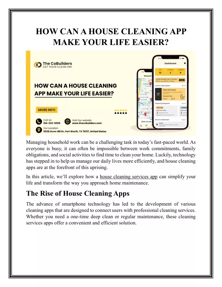 how can a house cleaning app make your life easier