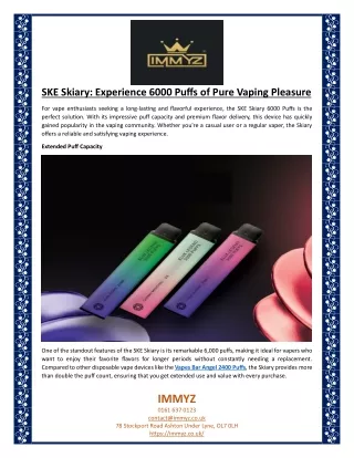 SKE Skiary Experience 6000 Puffs of Pure Vaping Pleasure