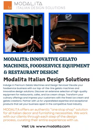 MODALiTA Innovative Gelato Machines, Foodservice Equipment & Restaurant Design!