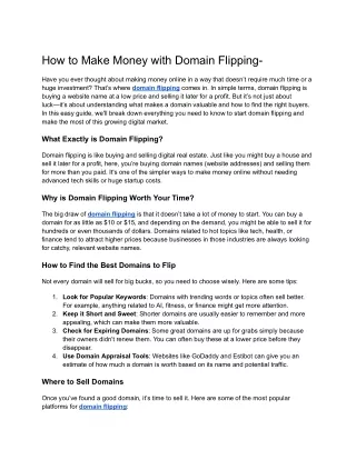 how to make money with domain flipping