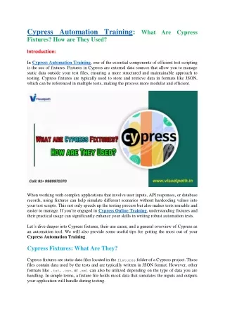 cypress automation training what are cypress
