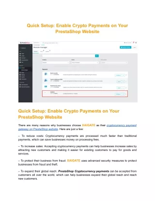 Quick Setup_ Enable Crypto Payments on Your PrestaShop Website