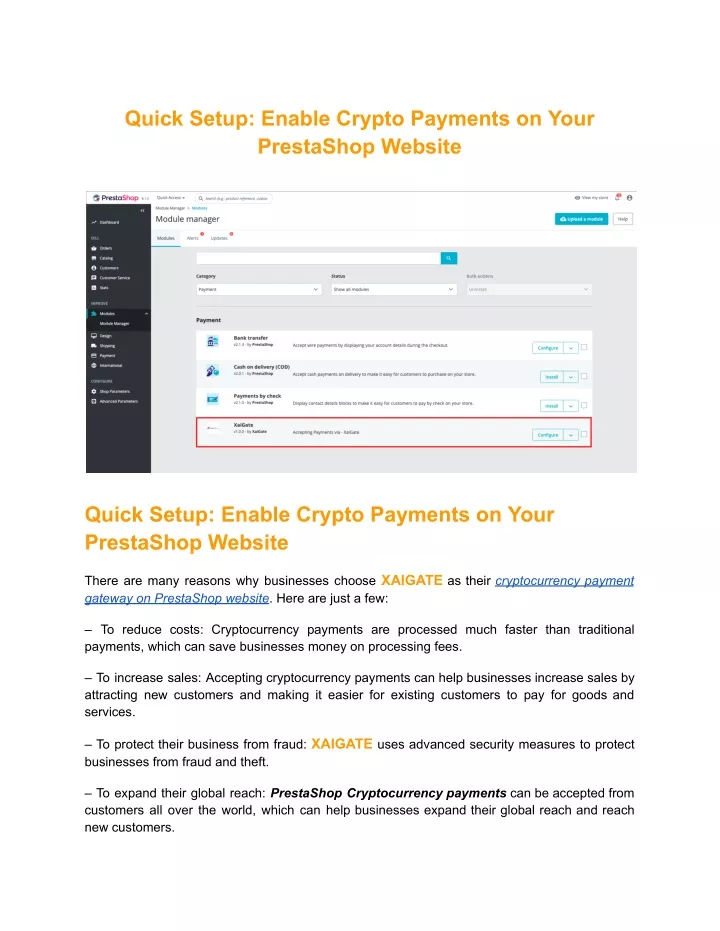 quick setup enable crypto payments on your