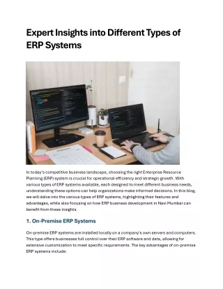 Expert Insights Into Different Types of ERP Systems