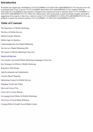 Mastering Mobile Marketing: Insights from San Jose Professionals