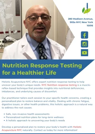 Nutrition Response Testing for a Healthier Life