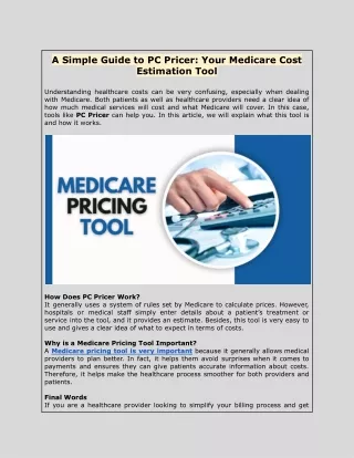 A Simple Guide to PC Pricer_ Your Medicare Cost Estimation Tool