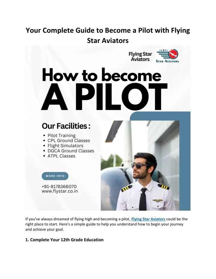 your complete guide to become a pilot with flying