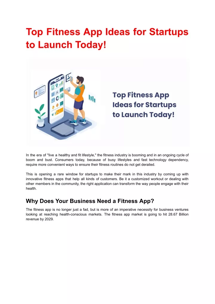 top fitness app ideas for startups to launch today