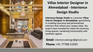 Villas Interior Designer in Ahmedabad - Interionce Design Studio