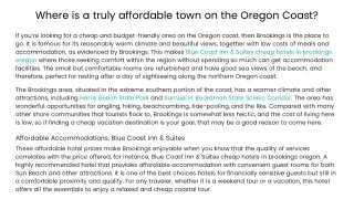 Where is a truly affordable town on the Oregon Coast_