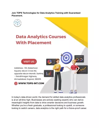 Join TOPS Technologies for Data Analytics Training with Guaranteed Placement