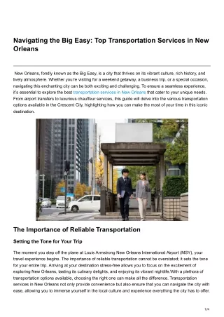 navigating the big easy top transportation