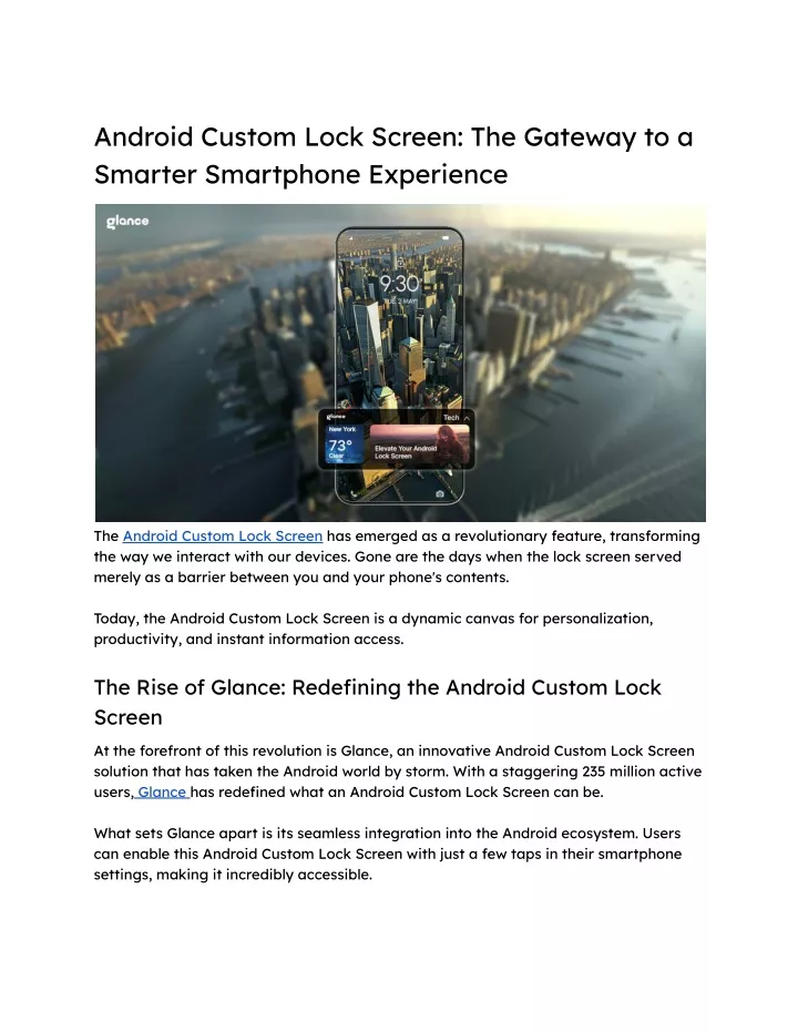 android custom lock screen the gateway