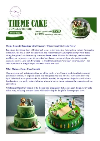 theme cakes in bangalore with cravoury where
