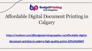 Digital Document Printing In Calgary